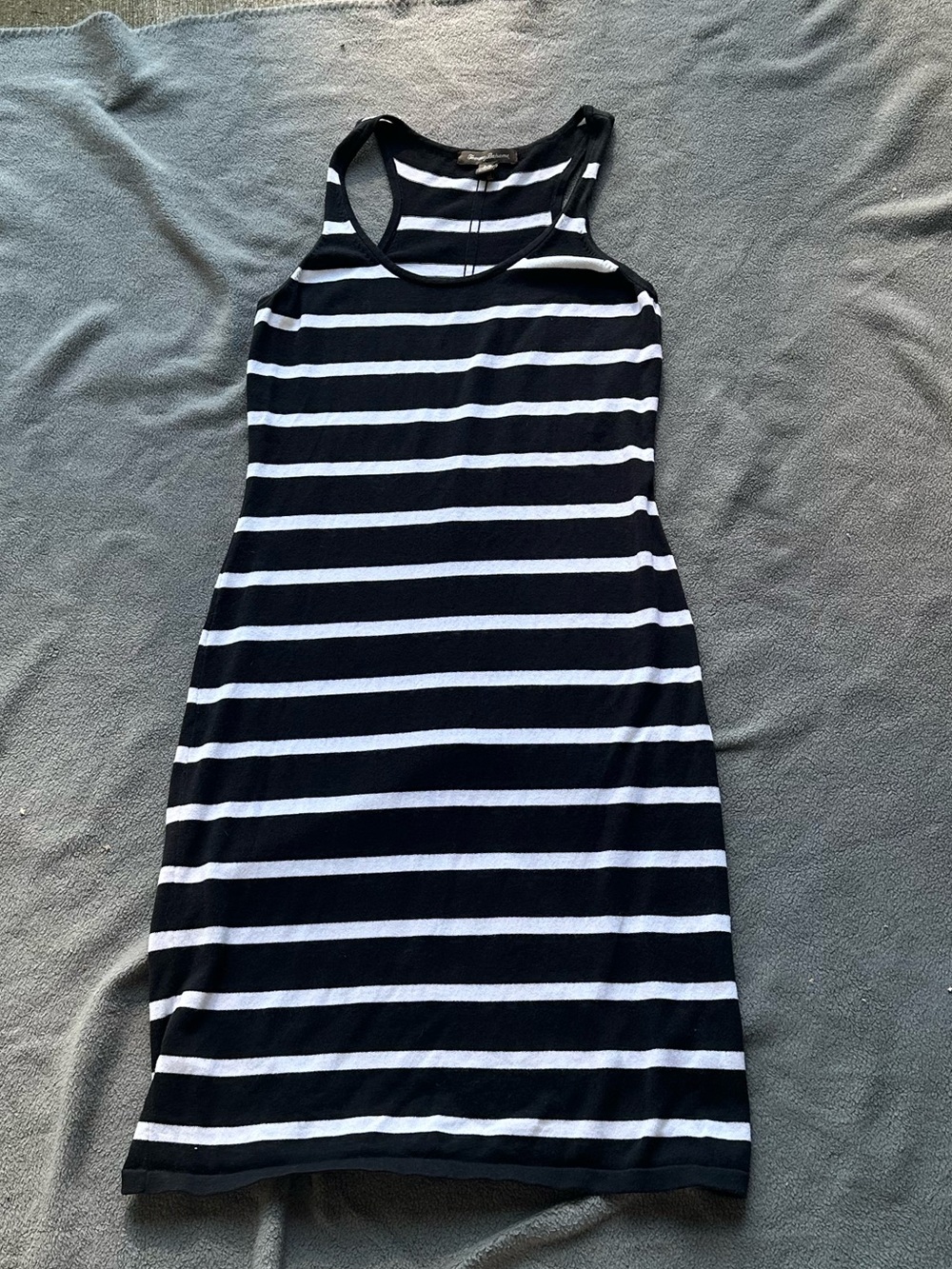 Tommy Bahama Black and White Striped Racerback Tank Dress